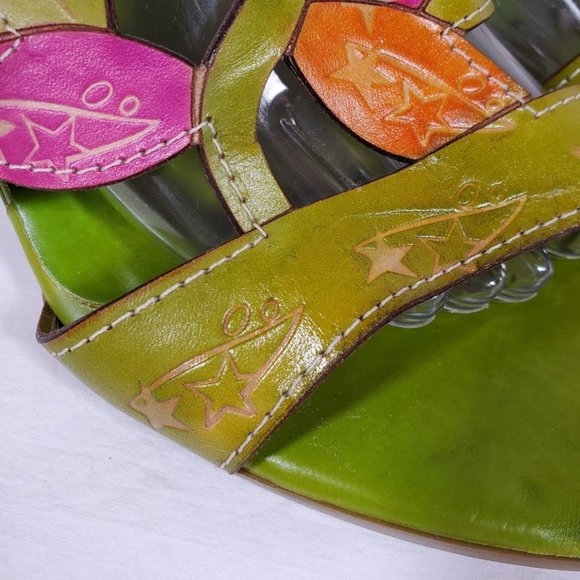 L Artiste Spring Step Dandy Floral Wedge Sandals 9 - Picture 2 of 7